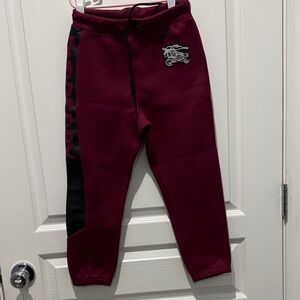 Burberry Kids Maroon and Black Joggers